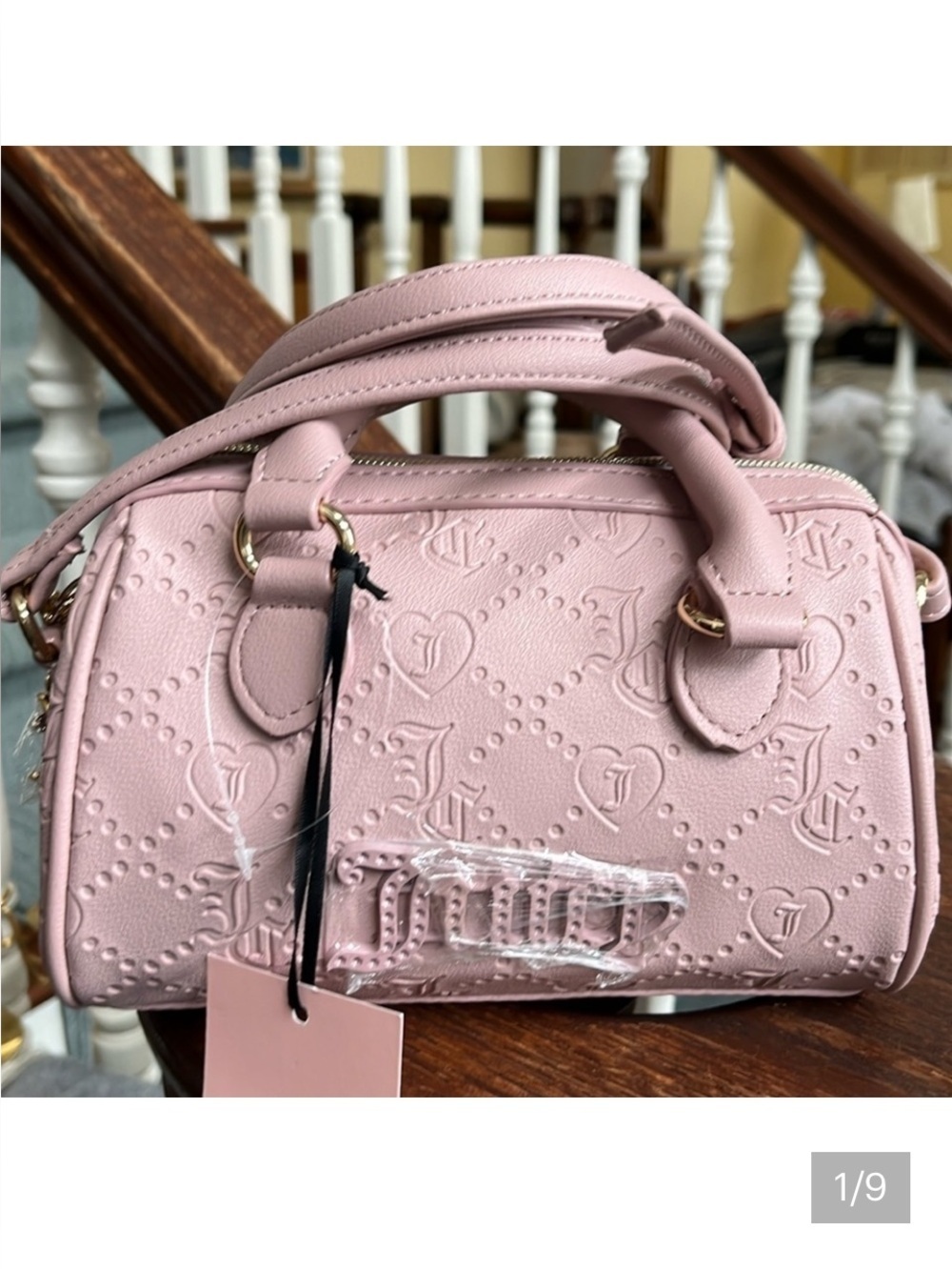 Juicy couture  Satchel  crossbody bag dusty pink  Vegan  gold accents  NWT